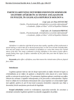 Particularităţile dovedirii existenţei semnelor legitimei apărări în acţiunile angajaţilor de poliţie, în legislaţia Republicii Moldova